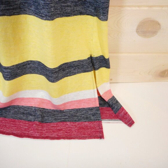 Loft Womens XL Maxi Dress Comfort Casual Travel Bold Stripes Short Sleeve - Picture 2 of 10